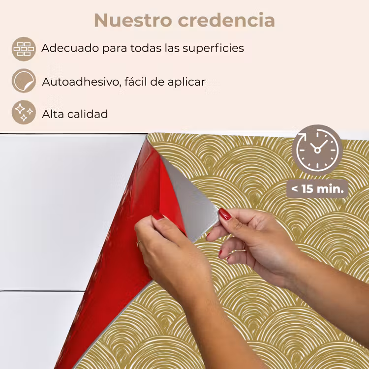Salpicaderos de cocina - Abanico - Geométrico - Verde — 4