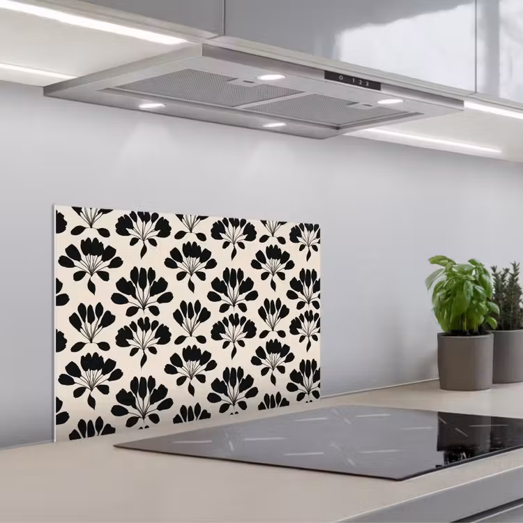 Salpicaderos de cocina - Abstracto - Motivo - Negro — 1