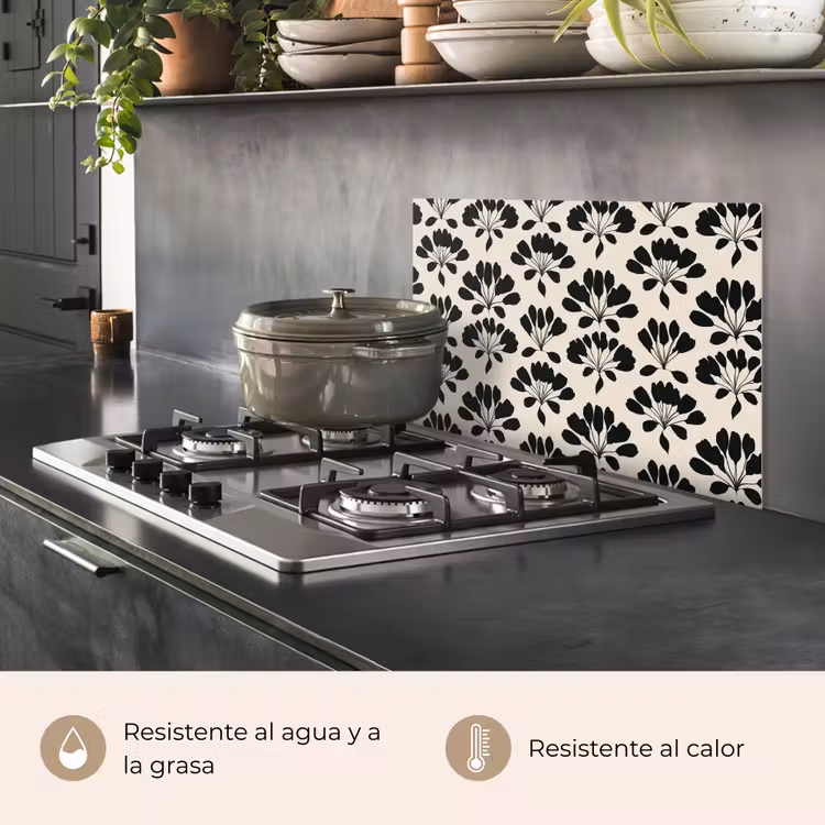 Salpicaderos de cocina - Abstracto - Motivo - Negro — 2