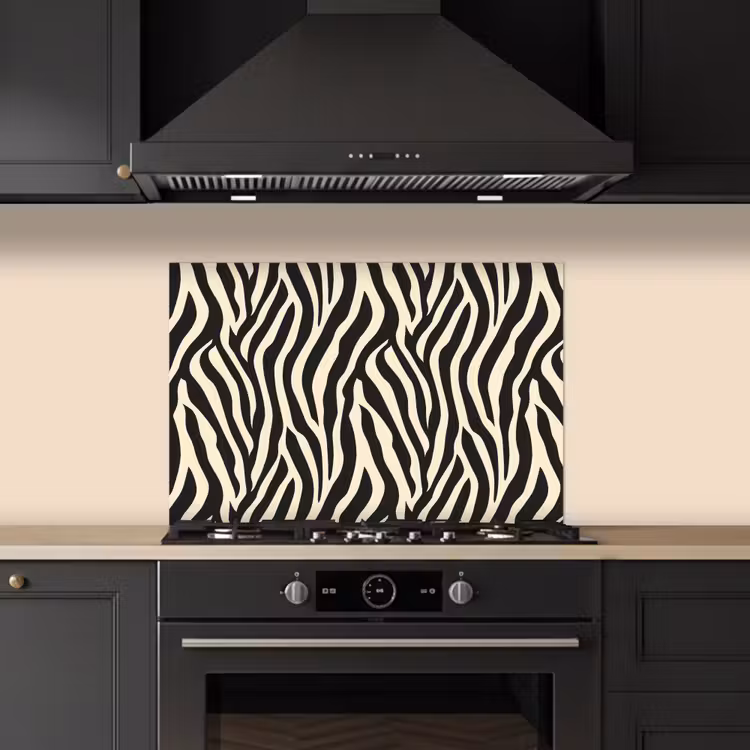 Salpicaderos de cocina - Cebra - Estampado - Clásico - Negro — 5