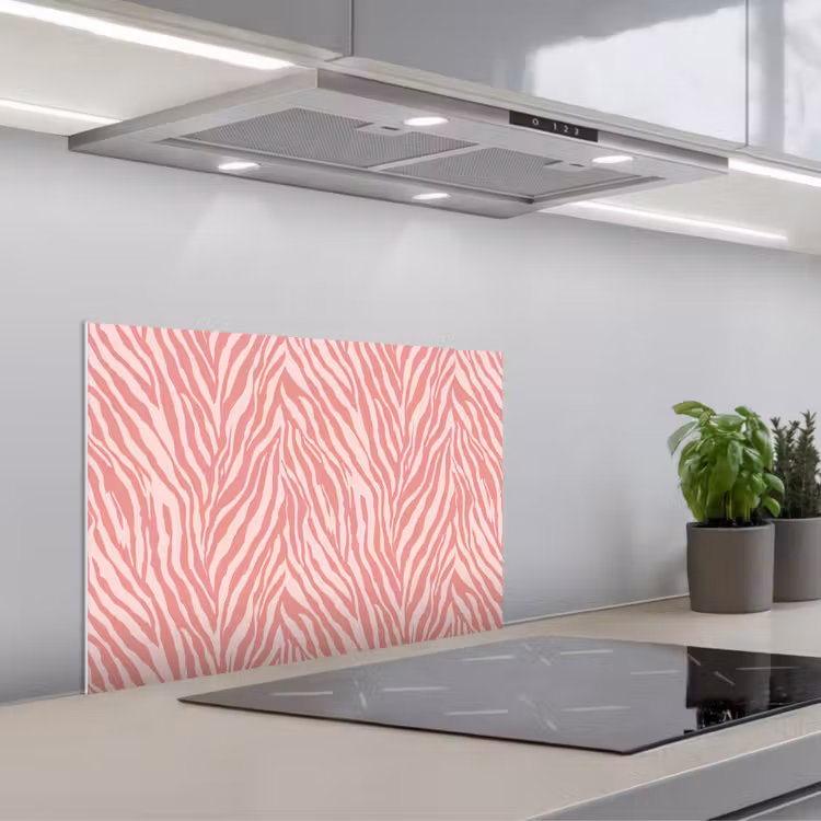 Salpicaderos de cocina - Cebra - Estampado - Rosa — 1