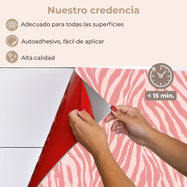 Salpicaderos de cocina - Cebra - Estampado - Rosa — 4