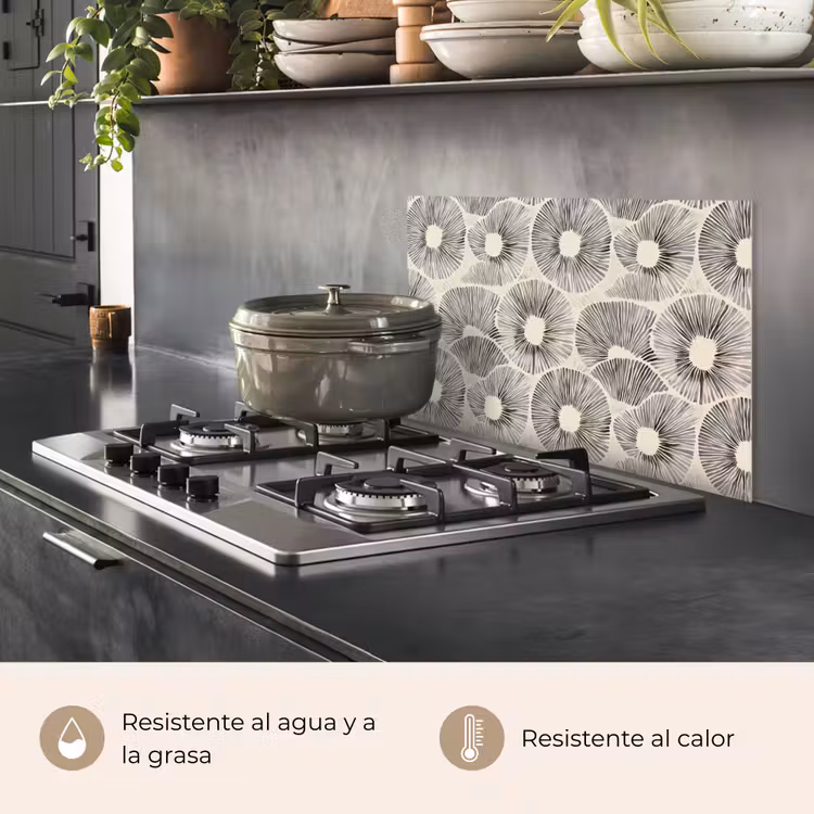 Salpicaderos de cocina - Círculos - Patrón - Negro — 2