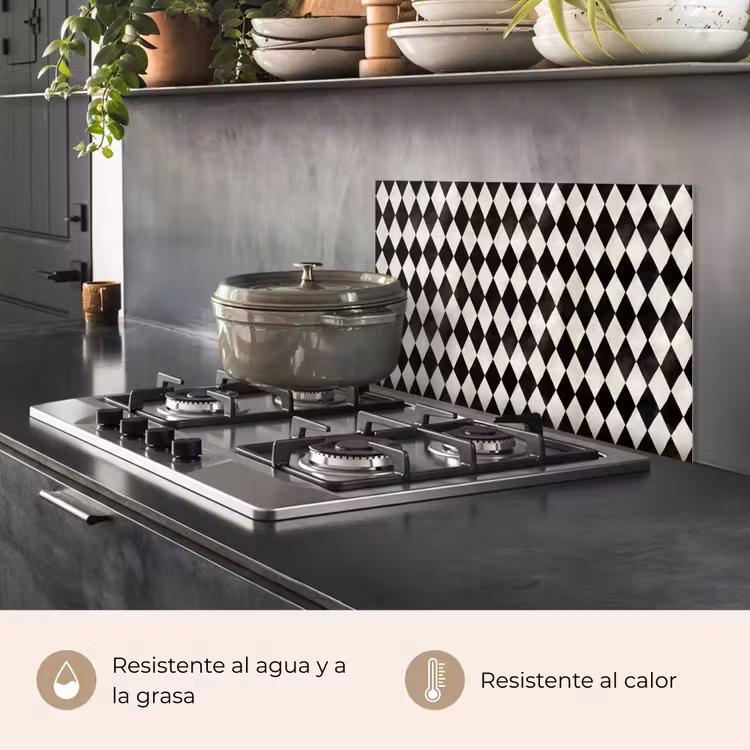 Salpicaderos de cocina - Clásico - Patrón - Negro — 2