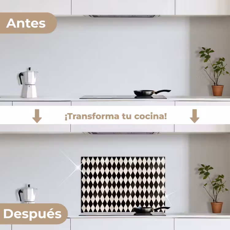 Salpicaderos de cocina - Clásico - Patrón - Negro — 7