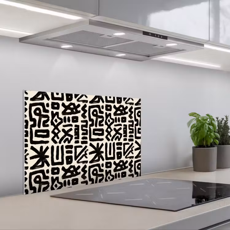 Salpicaderos de cocina - Geométrico - Figuras - Negro — 1