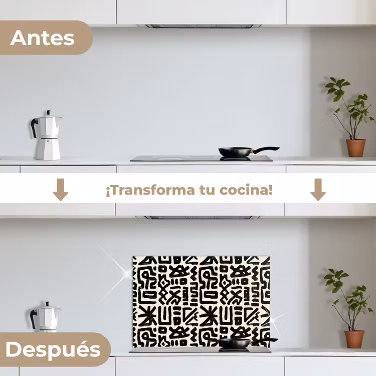Salpicaderos de cocina - Geométrico - Figuras - Negro — 7