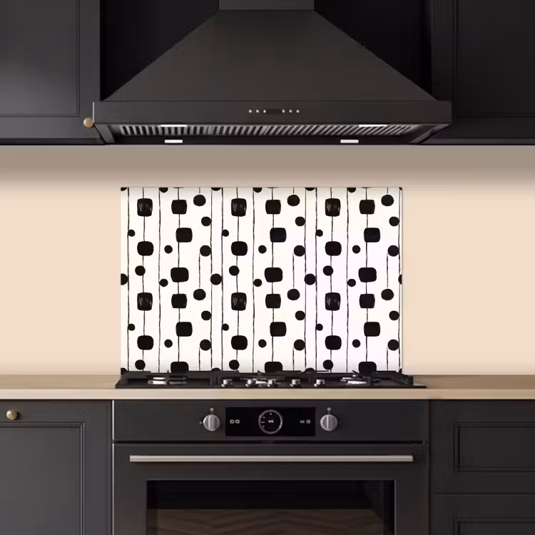 Salpicaderos de cocina - Gráfico - Moderno - Negro — 5