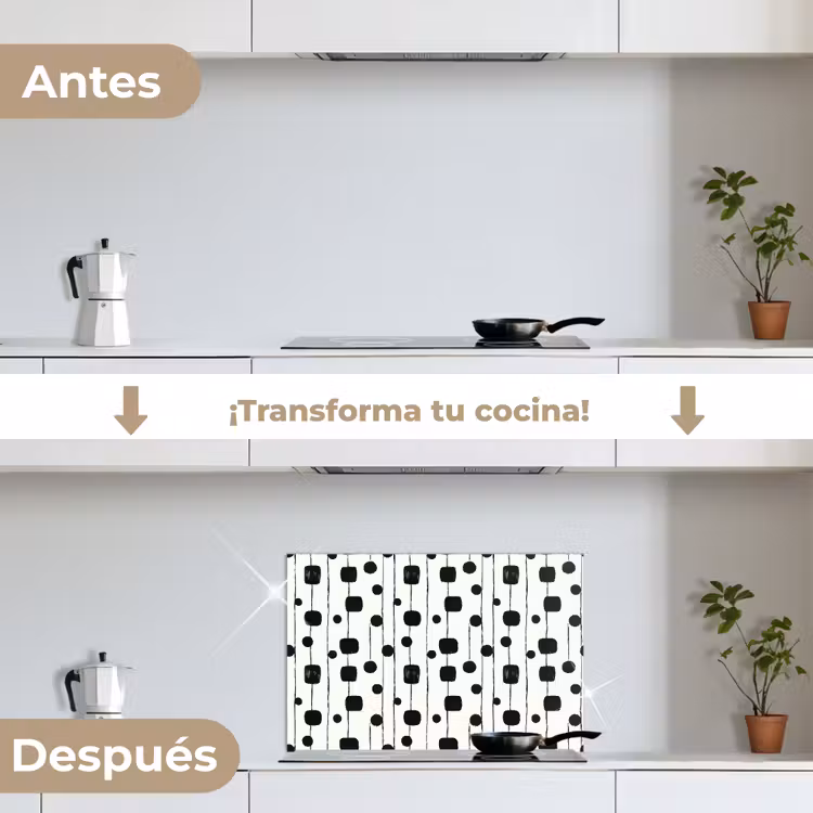 Salpicaderos de cocina - Gráfico - Moderno - Negro — 7