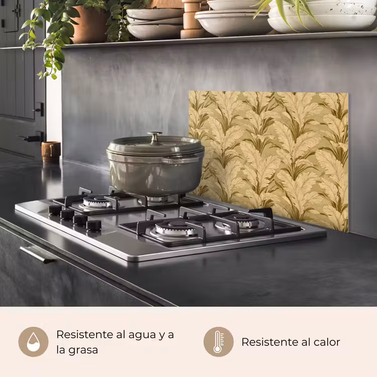 Salpicaderos de cocina - Hojas de palmera - Clásico - Verde — 2