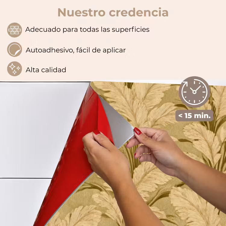 Salpicaderos de cocina - Hojas de palmera - Clásico - Verde — 4