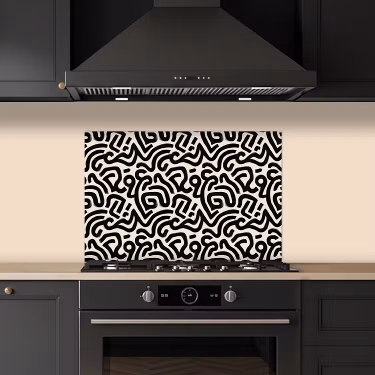 Salpicaderos de cocina - Moderno - Abstracto - Negro — 5