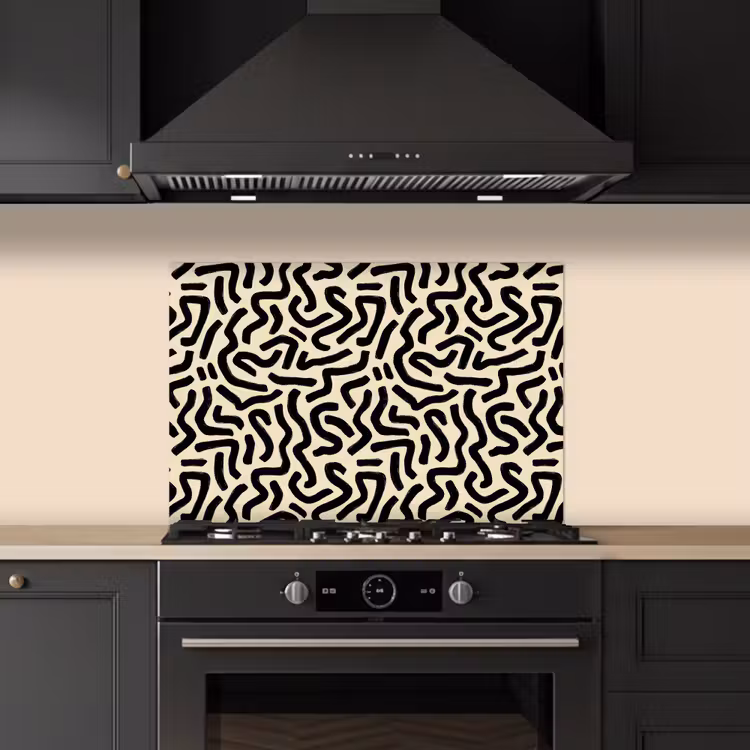Salpicaderos de cocina - Abstracto - Líneas - Negro — 5