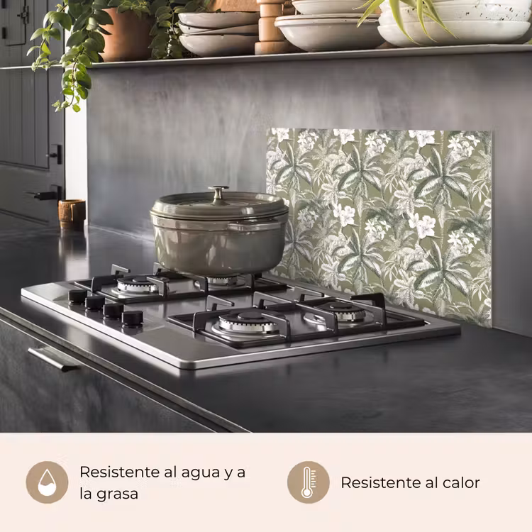 Salpicaderos de cocina - Botánico - Flores - Verde — 2