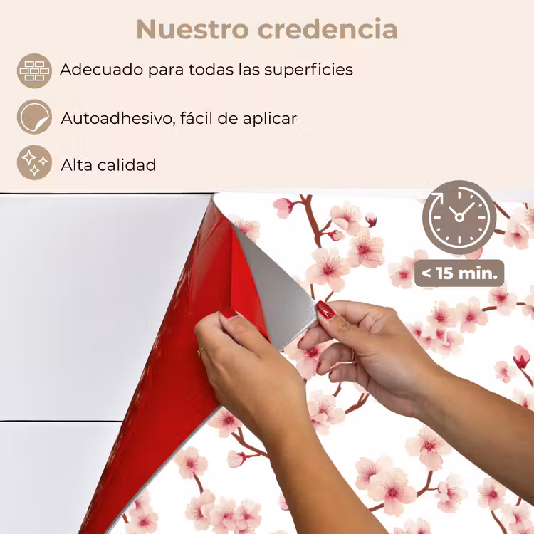 Salpicaderos de cocina - Cerezo en flor - Ramas - Rosa — 4
