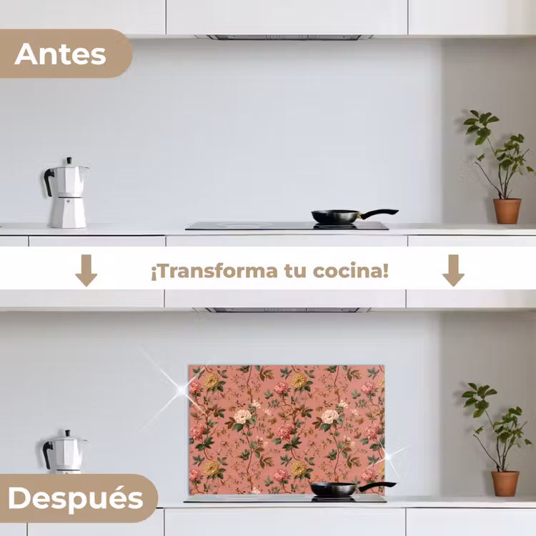 Salpicaderos de cocina - Clásico - Botánico - Rosa — 7