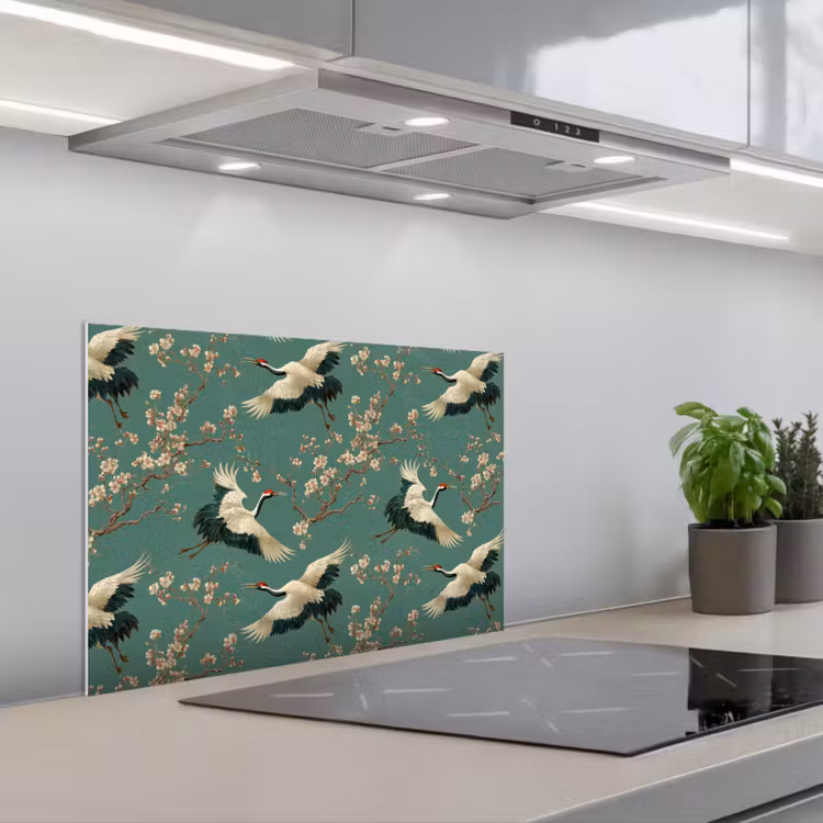 Salpicaderos de cocina - Flor de cerezo - Flores de maternidad - Verde — 1