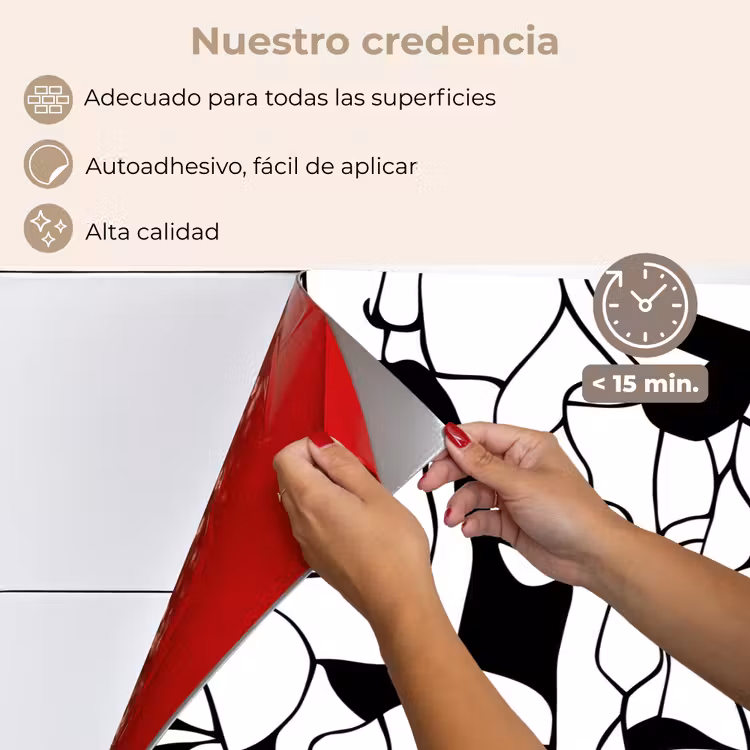 Salpicaderos de cocina - Líneas - Caras - Negro - Blanco — 4