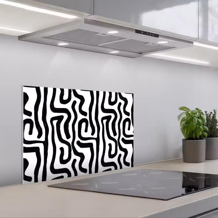 Salpicaderos de cocina - Moderno - Líneas - Negro — 1
