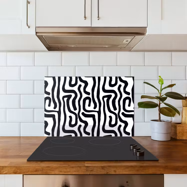 Salpicaderos de cocina - Moderno - Líneas - Negro — 3