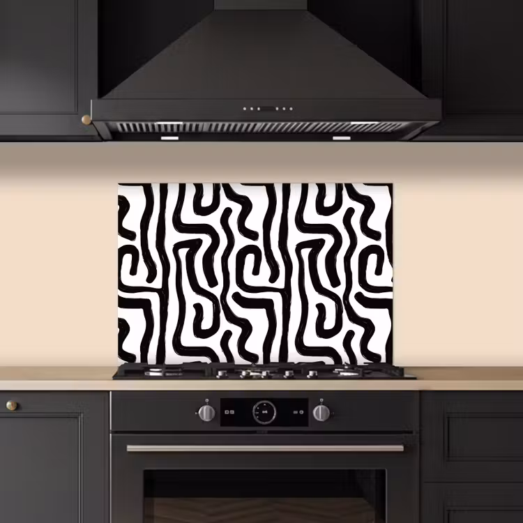 Salpicaderos de cocina - Moderno - Líneas - Negro — 5