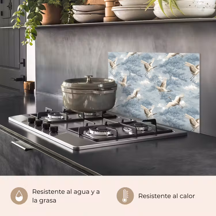 Salpicaderos de cocina - Nubes - Grullas - Azul — 2