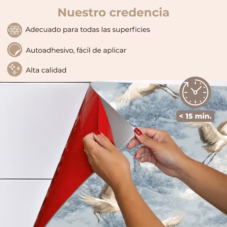 Salpicaderos de cocina - Nubes - Grullas - Azul — 4