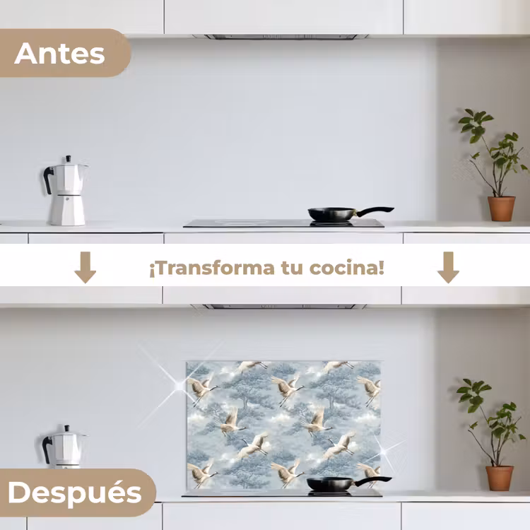 Salpicaderos de cocina - Nubes - Grullas - Azul — 7