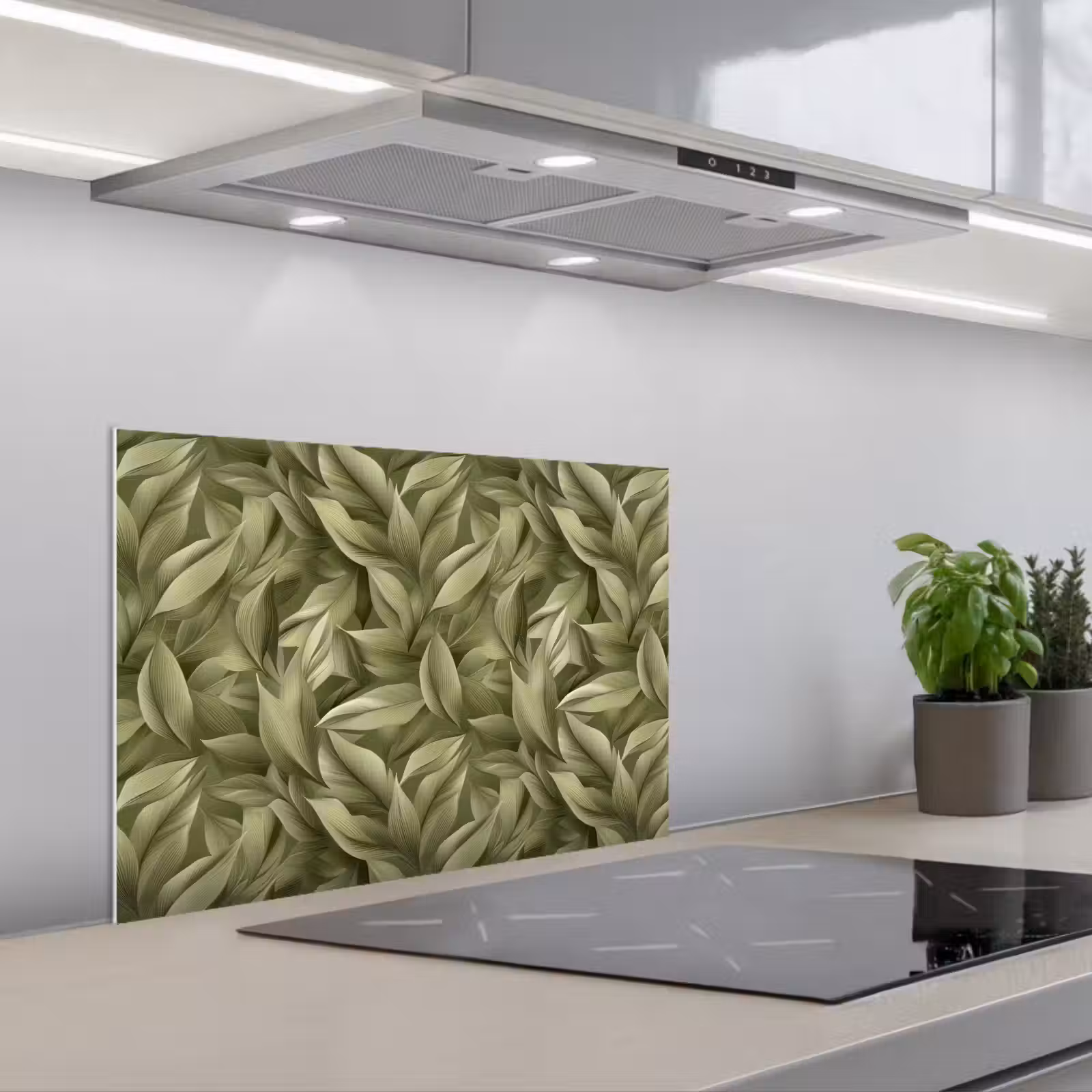 Salpicaderos de cocina - Hojas - Moderno - Verde — 1