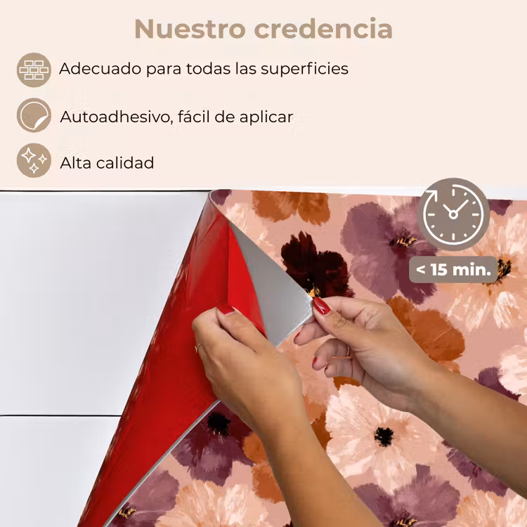 Salpicaderos de cocina - Flores - Abstracto - Tonos tierra — 4