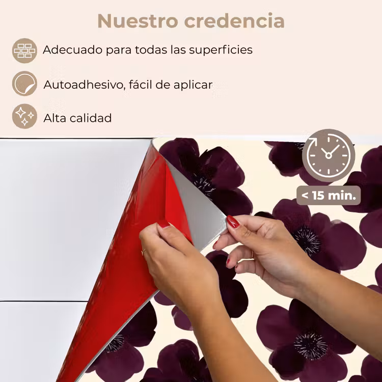 Salpicaderos de cocina - Flores - Acuarela - Morado — 4