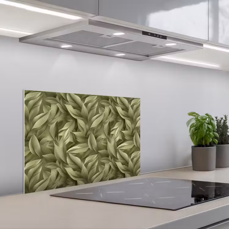 Salpicaderos de cocina - Hojas - Moderno - Verde — 1