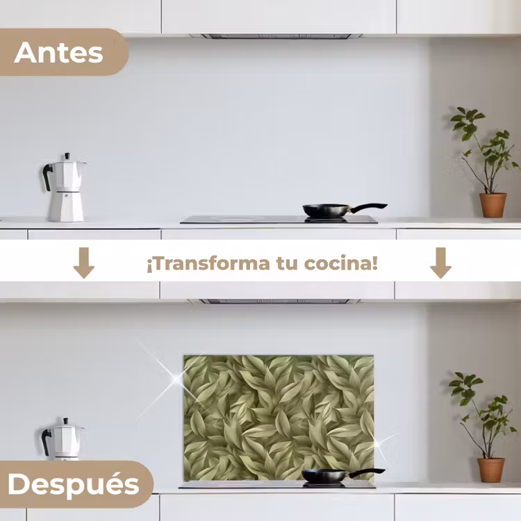 Salpicaderos de cocina - Hojas - Moderno - Verde — 7