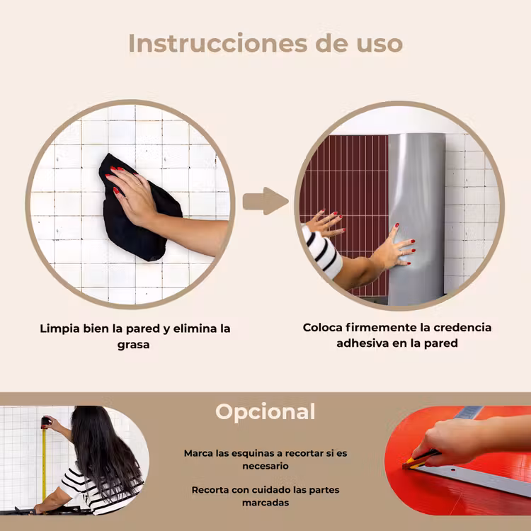 Salpicaderos de cocina - Líneas - Patrón - Burdeos — 6