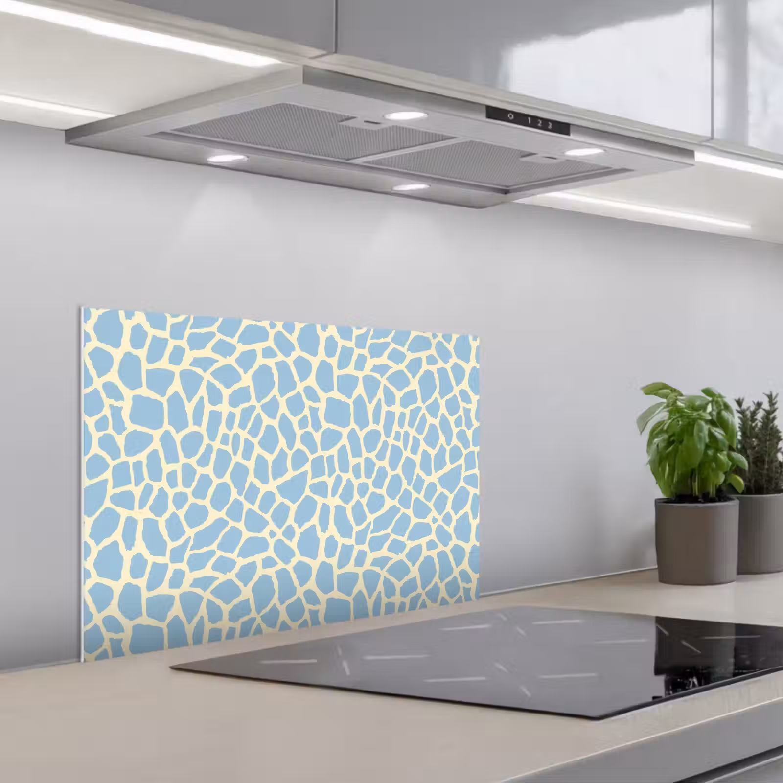 Salpicaderos de cocina - Jirafa - Moderna - Azul — 1