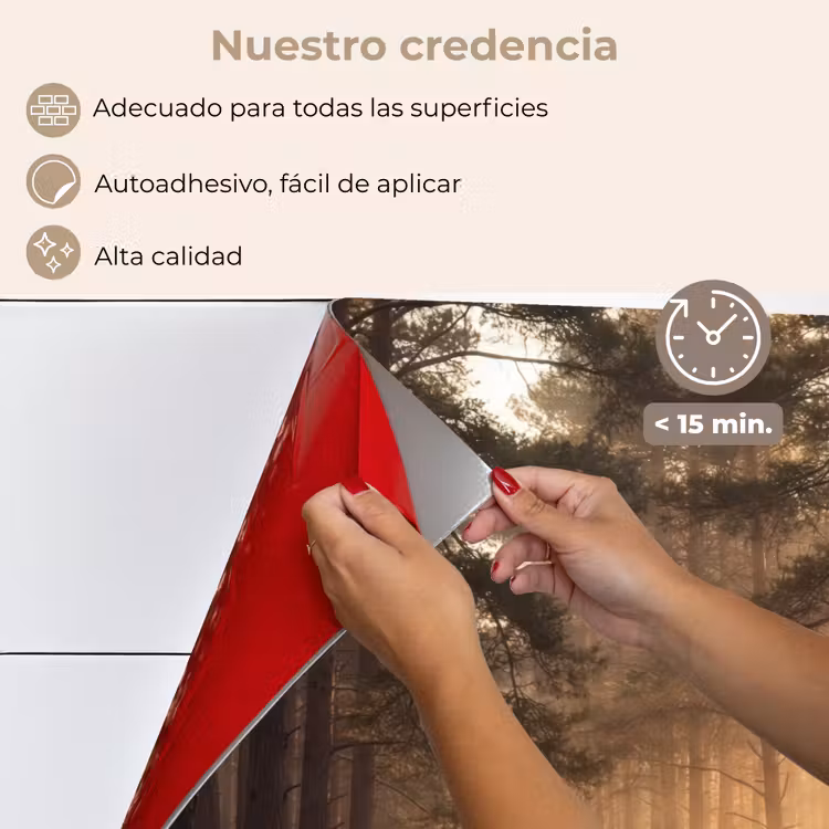 Salpicaderos de cocina - Bosque - Niebla - Luz solar — 4