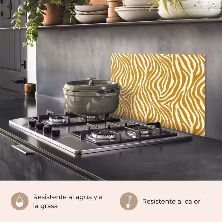 Salpicaderos de cocina - Cebra - Clásico - Ocre - Amarillo — 2