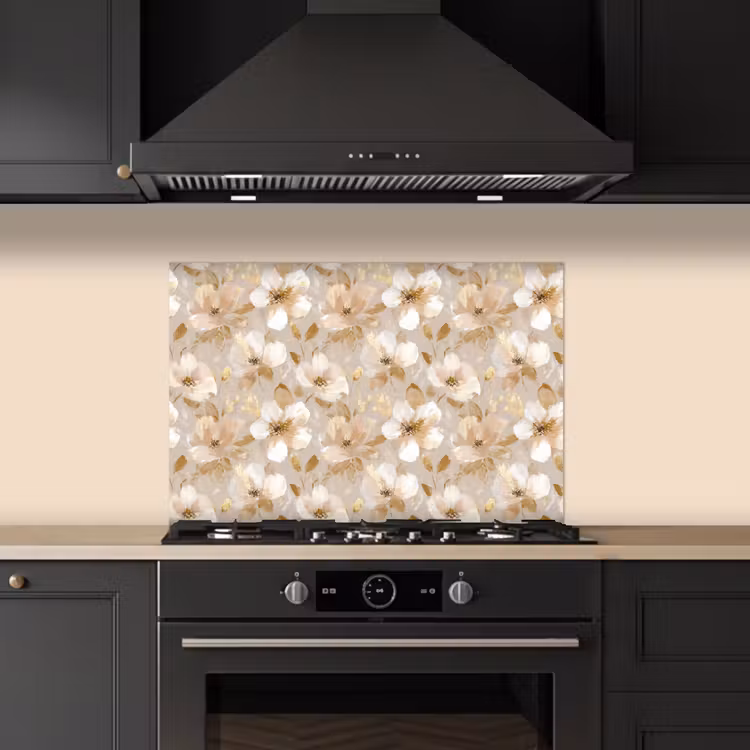 Salpicaderos de cocina - Flores - artísticas - Oro — 5
