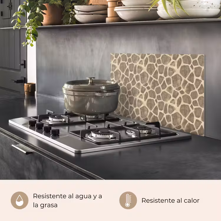 Salpicaderos de cocina - Jirafa - Estampado - Beige - Marrón — 2