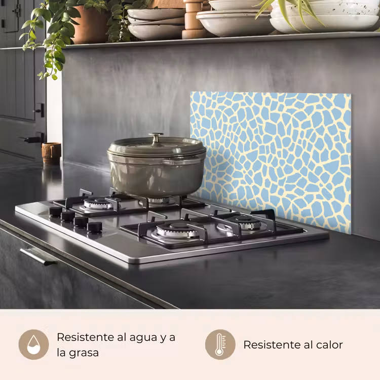 Salpicaderos de cocina - Jirafa - Moderna - Azul — 2