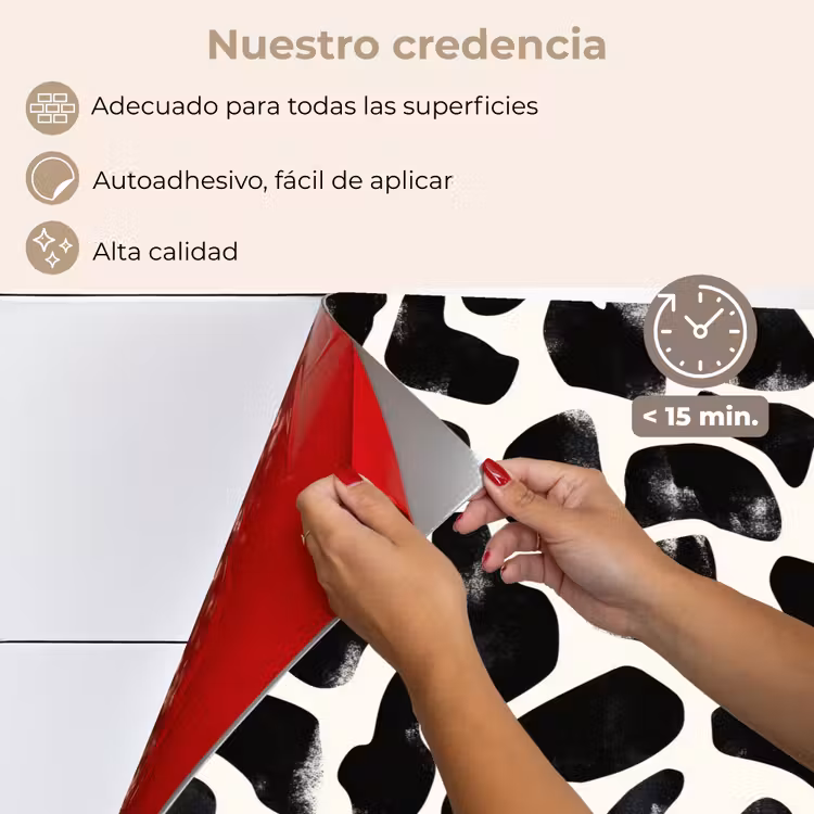 Salpicaderos de cocina - Motivo animal - Manchas - Negro - Blanco — 4