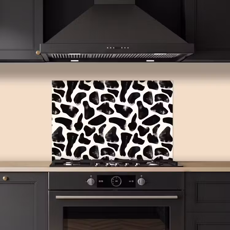 Salpicaderos de cocina - Motivo animal - Manchas - Negro - Blanco — 5