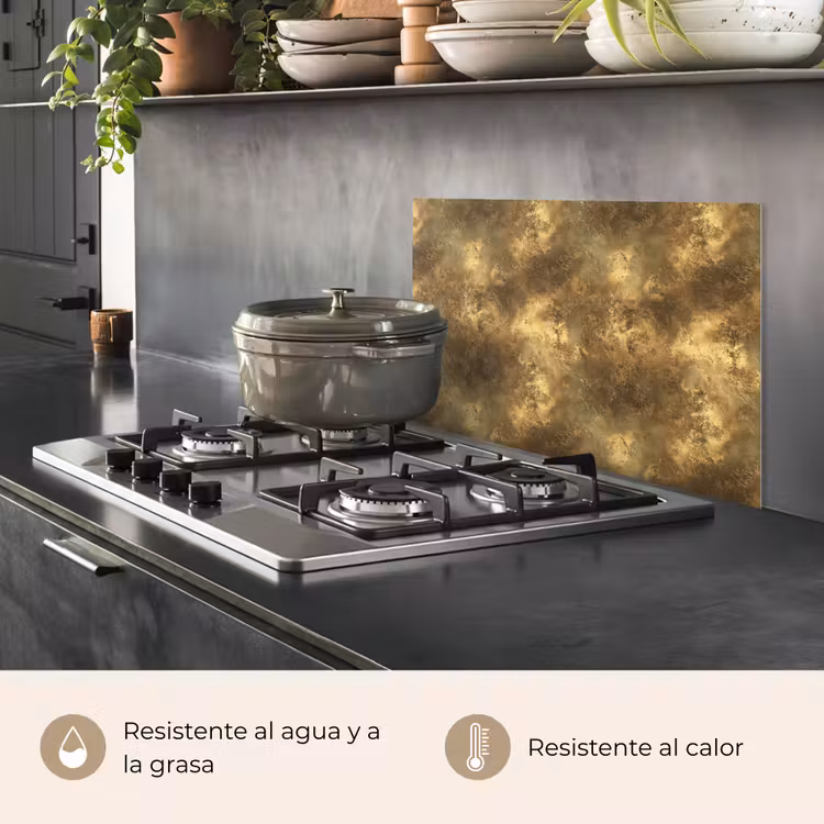 Salpicaderos de cocina - Antiguo - aspecto metálico - Oro — 2