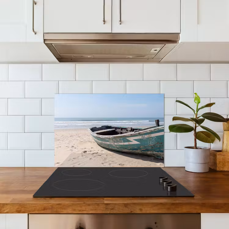Salpicaderos de cocina - Barco - Playa de arena - Mar — 3