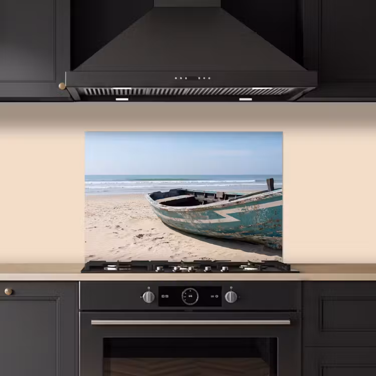Salpicaderos de cocina - Barco - Playa de arena - Mar — 5