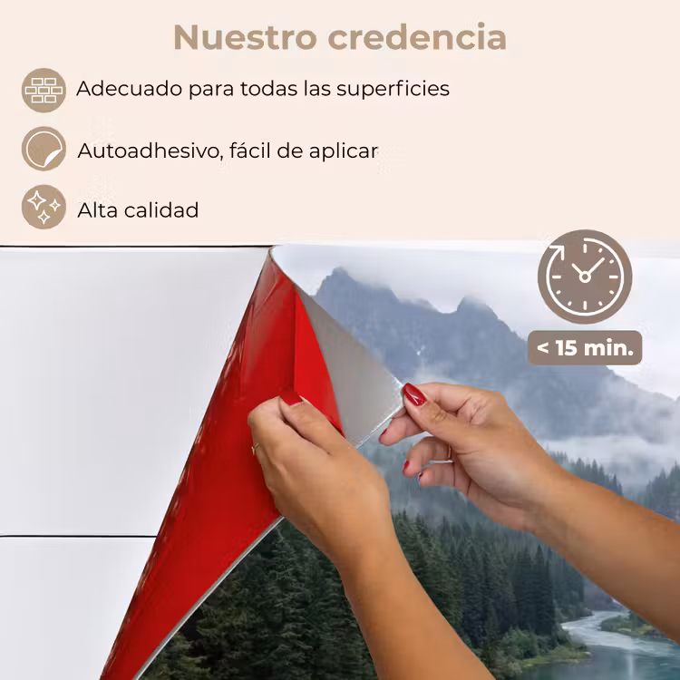 Salpicaderos de cocina - Cascada - Árboles - Montañas — 4
