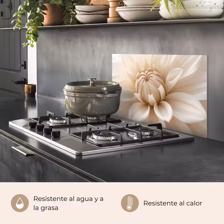 Salpicaderos de cocina - Flor - Dalia - Blanco — 2