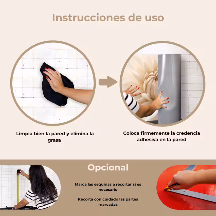 Salpicaderos de cocina - Flor - Dalia - Blanco — 6