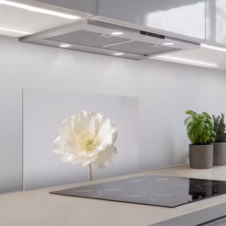 Salpicaderos de cocina - Flor - Minimalista -Blanco — 1
