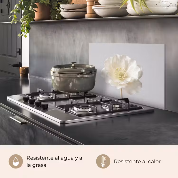 Salpicaderos de cocina - Flor - Minimalista -Blanco — 2